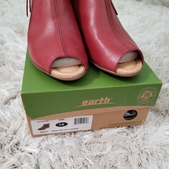 Earth Peep Toe Booties - Picture 2 of 6